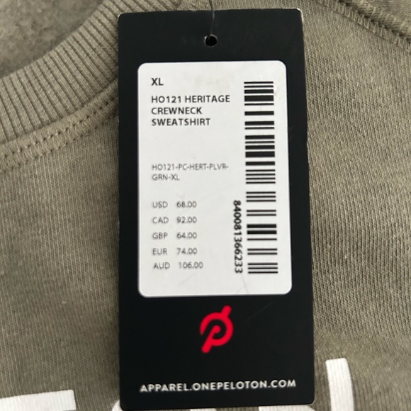 Peloton "Heritage" Pullover Crewneck Sweatshirt, NWT - Men’s XL - Green - Picture 2 of 7